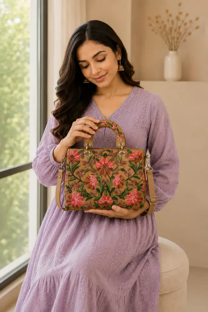 ynthetic Leather Gorgeous Embroidery Stylish Women Handbag